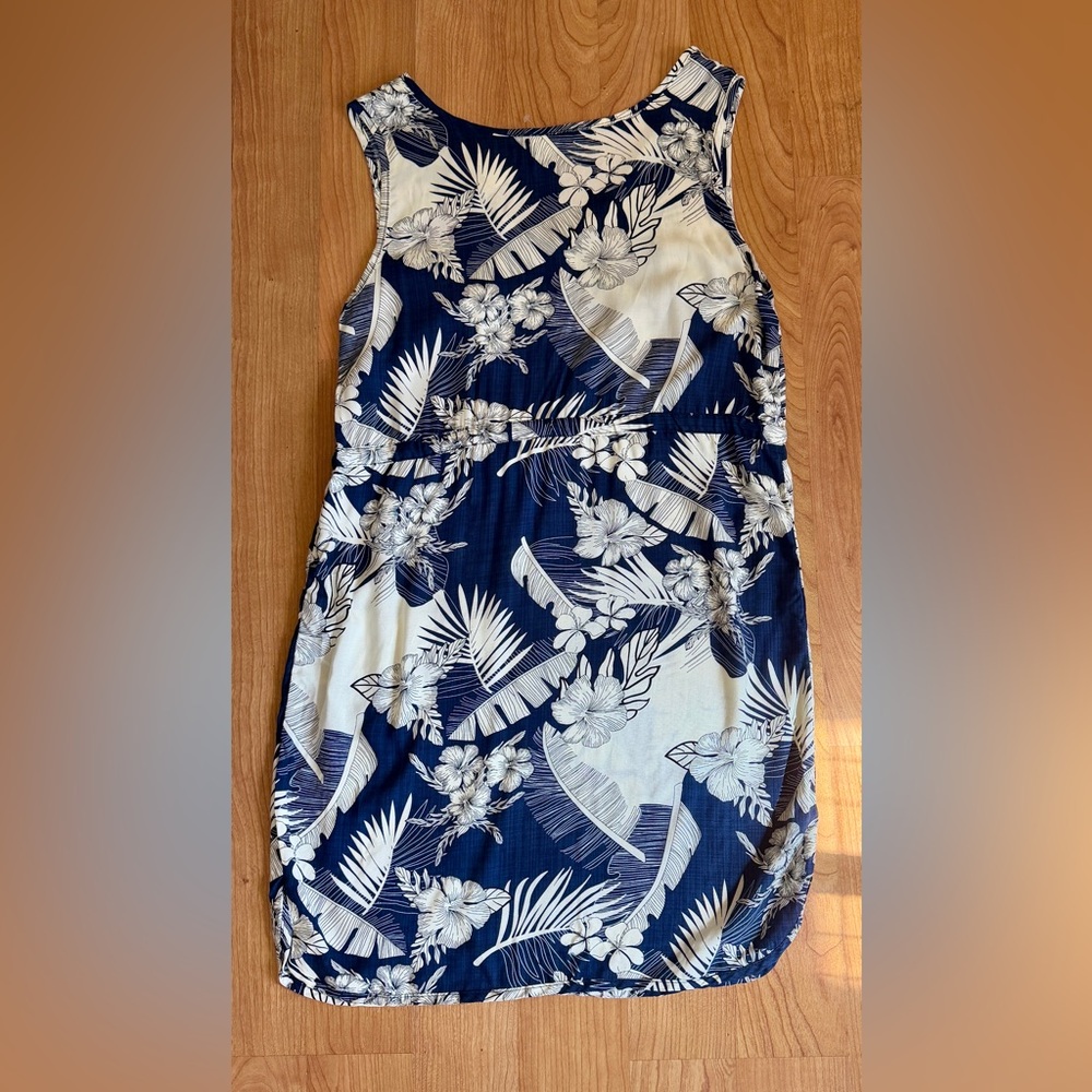 NWT Palmwave Hawaii Women’s Sleeveless Blue & White Floral Aloha Dress Size M - Picture 10 of 11